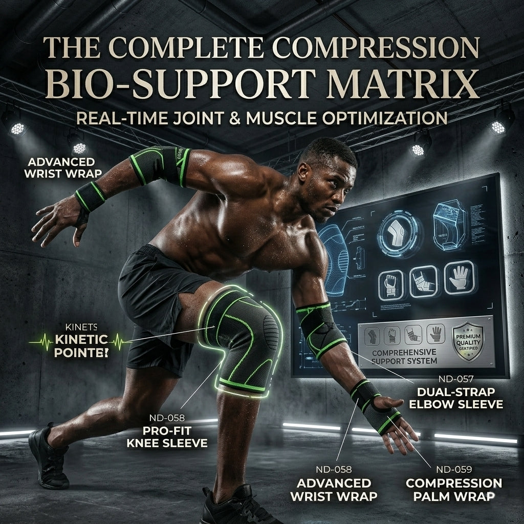 4-in-1 Compression Support Set – Knee, Wrist, Elbow & Palm Support Kit