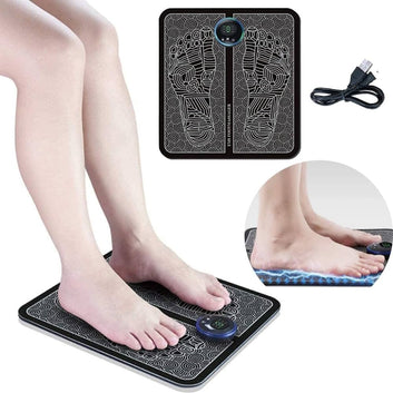 Ems Foot Massager Mat Electric Usb Charging Smart Display Tens Acupuncture Feet Cushion Blood Circulation Pad Health Care Home – With Box