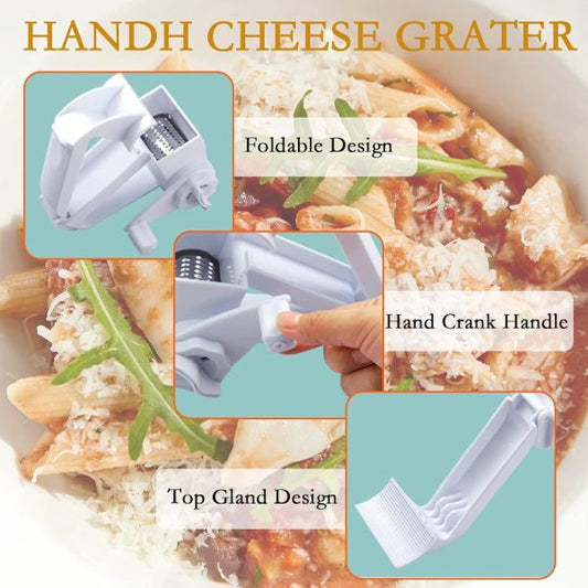 Rotary Cheese Grater, Manual Handheld Cheese Grater With Stainless Steel Drum For Grating Hard Cheese Chocolate Nuts Kitchen Tool